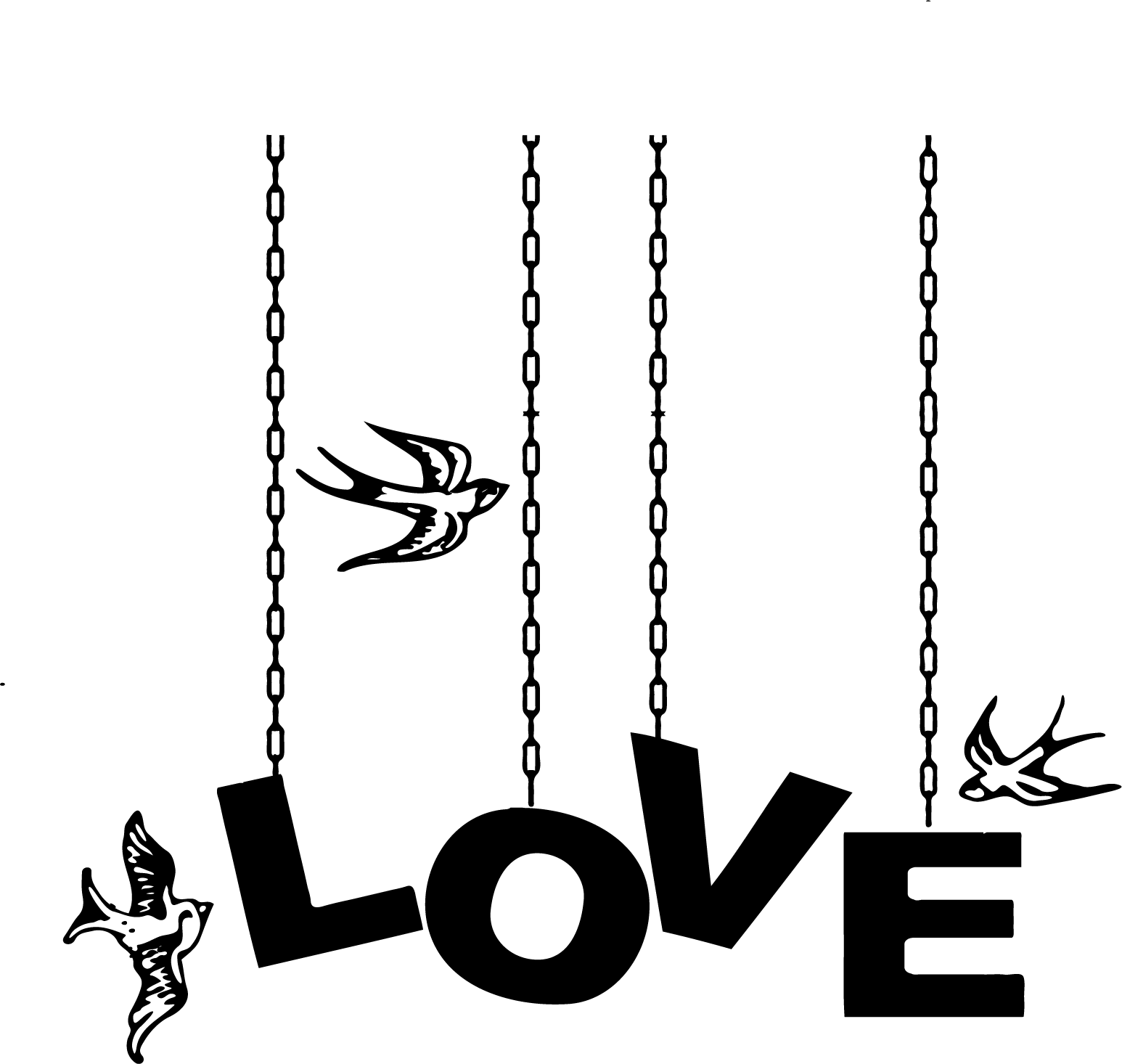 Hanging Love Beautiful Wall Decals